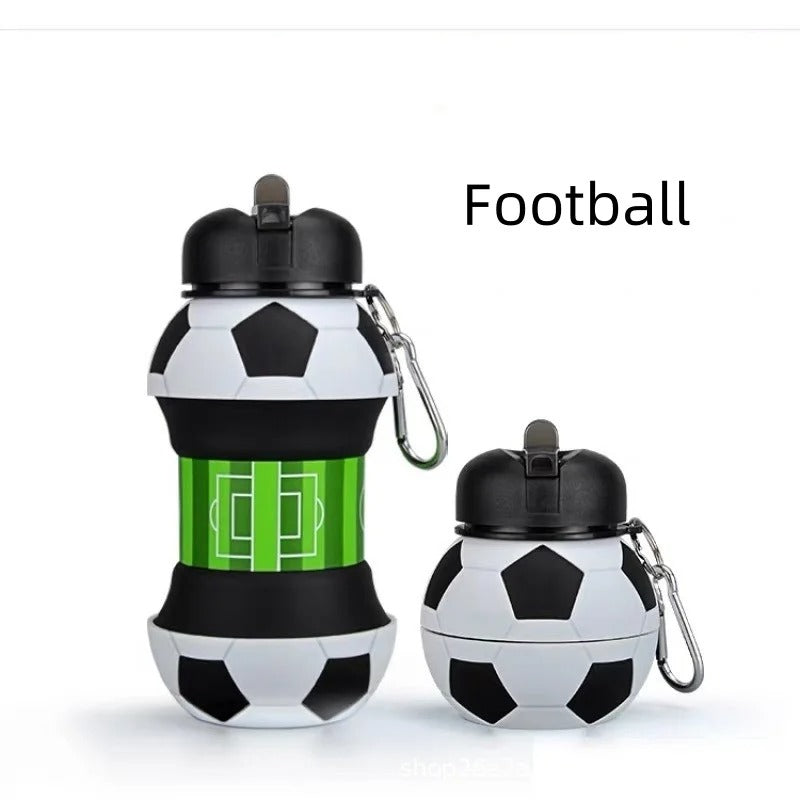 Collapsible Soccer Ball Water Bottle for Kids – BPA-Free Silicone Sports Bottle with Carry Clip | Zinggal Qatar