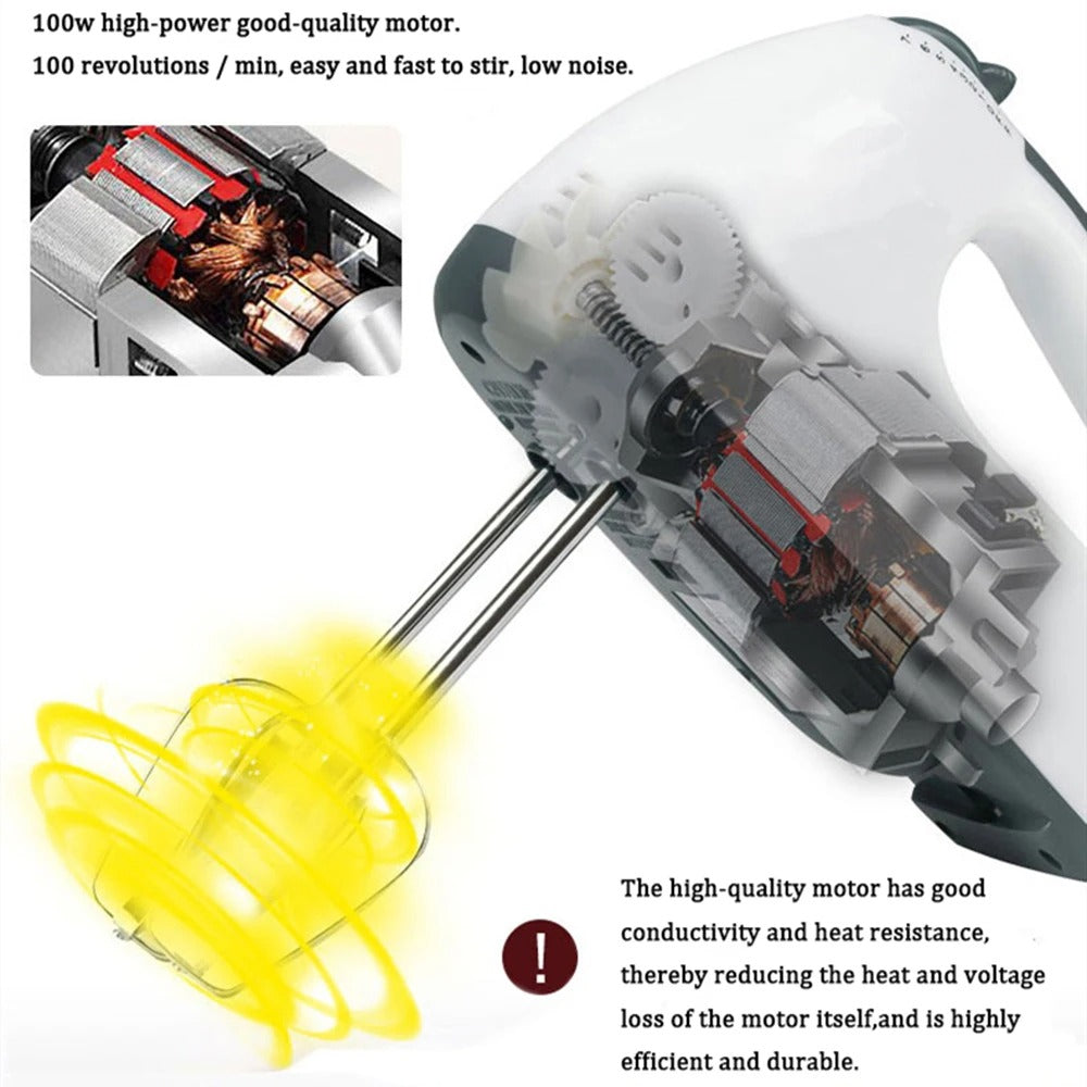 7-Speed Electric Hand Mixer | Powerful Egg Beater & Baking Mixer for Cakes, Cream & Dough