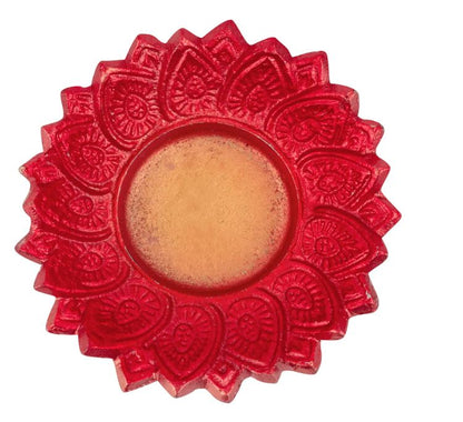Handmade Leaf Terracotta Clay Diyas – Chandrarupa Diya Tea Light Oil Lamps for Diwali & Pooja in Qatar-Zinggal