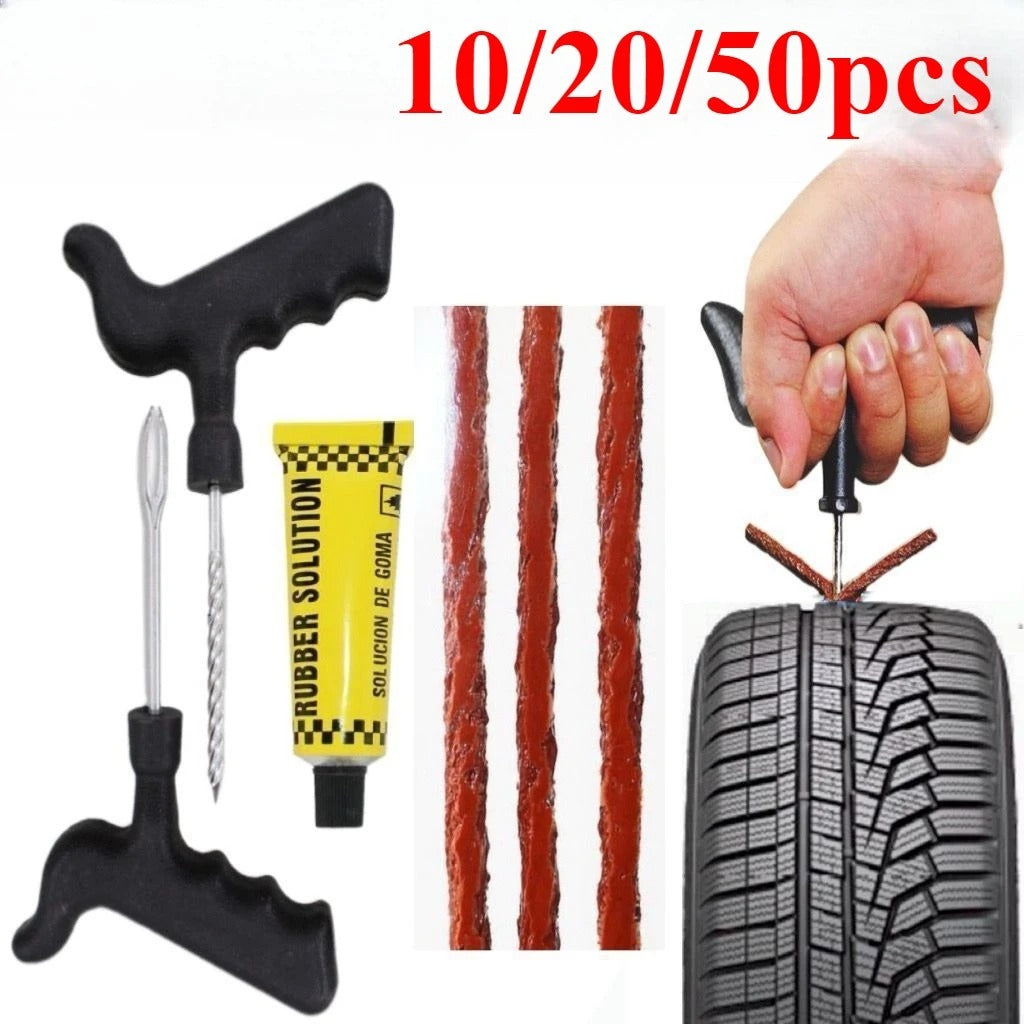 5-Piece Tubeless Tire Repair Kit | Motorcycle, Car & Truck Tire Puncture Repair Tool with Rubber Plugs