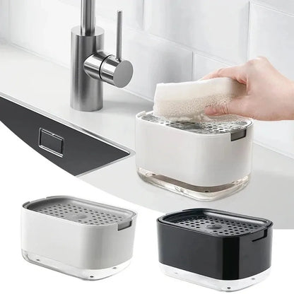 2-in-1 Dish Soap Dispenser Qatar | Liquid Soap Pump with Sponge Holder | Zinggal