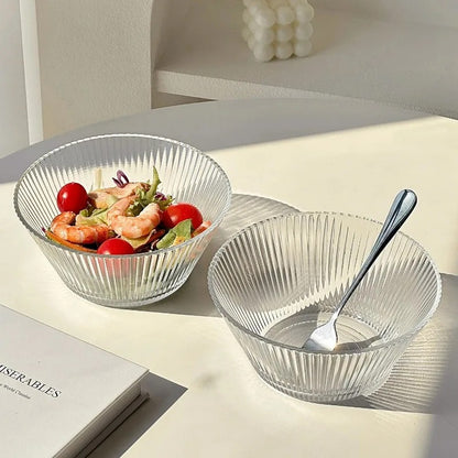 rge Ribbed Plastic Serving Bowl – Transparent Salad, Popcorn, Fruit & Dessert Bowl | Zinggal Qatar