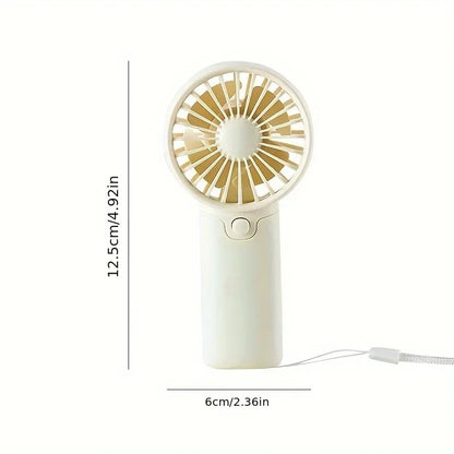 2026 Cute Mini Fan Portable Handheld Fan Lightweight Handy Fan Pocket Size Low Noise Small Electric Fan Student Gift Outdoor Fan