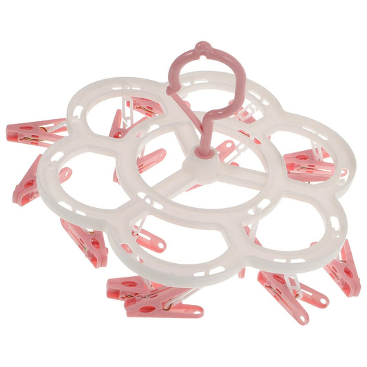 360° Rotatable Plum Blossom Drying Rack | Windproof Clothes Hanger for Socks, Underwear & Bras