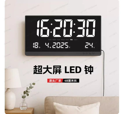 LED Digital Wall Clock | Large HD Electronic Clock Display for Home & Office