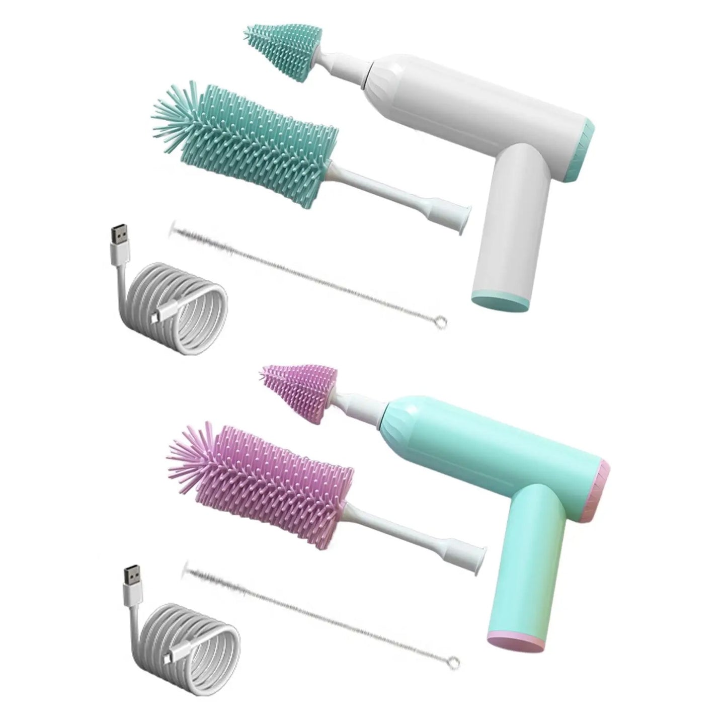 Baby Bottle Brush Portable Electric Bottle Cleaning Brush Electric Bottle Brush for Coffee Mugs Teapot Tumbler Pitcher Bottle