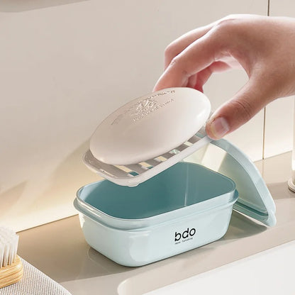 Portable Travel Soap Box with Lid | Thickened Waterproof Soap Holder Case for Bathroom & Travel