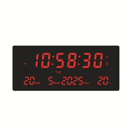 LED Digital Wall Clock | Large HD Electronic Clock Display for Home & Office