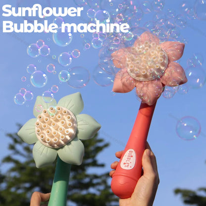 23Hole Electric Bubble Machine Sunflower Soap Bubble Maker Summer Outdoor Toys for Kids Bubble Blow Flower Toys for Girls