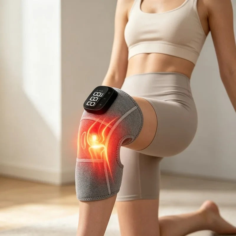 Electric heated knee massager for knee relaxation and comfort