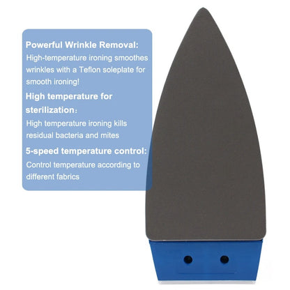 Adjustable Temperature Portable Electric Iron Fast Heating Travel Craft Dry Ironing Machine Clothes Wrinkle Removal Baseplate