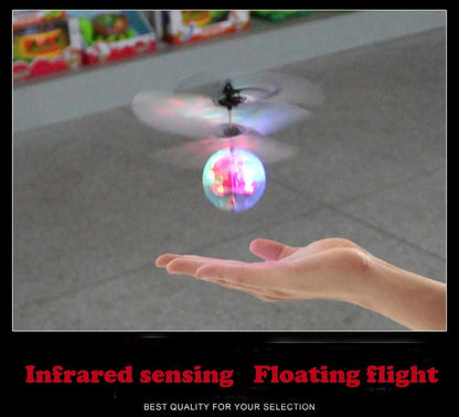 Led Light Suspension Crystal Ball Infrared Induction RC Gesture Control Colorful Glowing Toys Flying Unique Gift for Kids