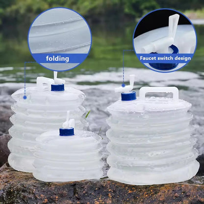 Portable 5/10L /15L Outdoor Folding Water Bag for Car Container Outdoor Transportation Camping Hiking Picnic Emergency
