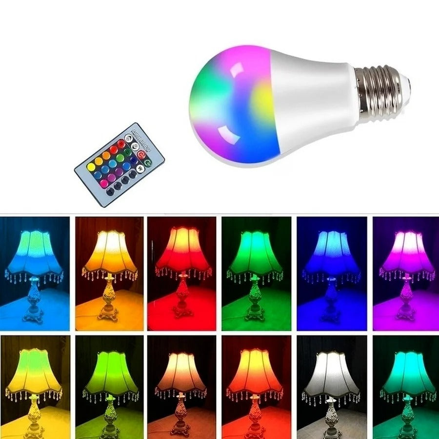 LED E27 RGB Lamp Spotlight Bulb AC 85-265V LED 15W 10W 4W IR Remote Control Led Bulb Smart Led RGBW Lamp Home Decor