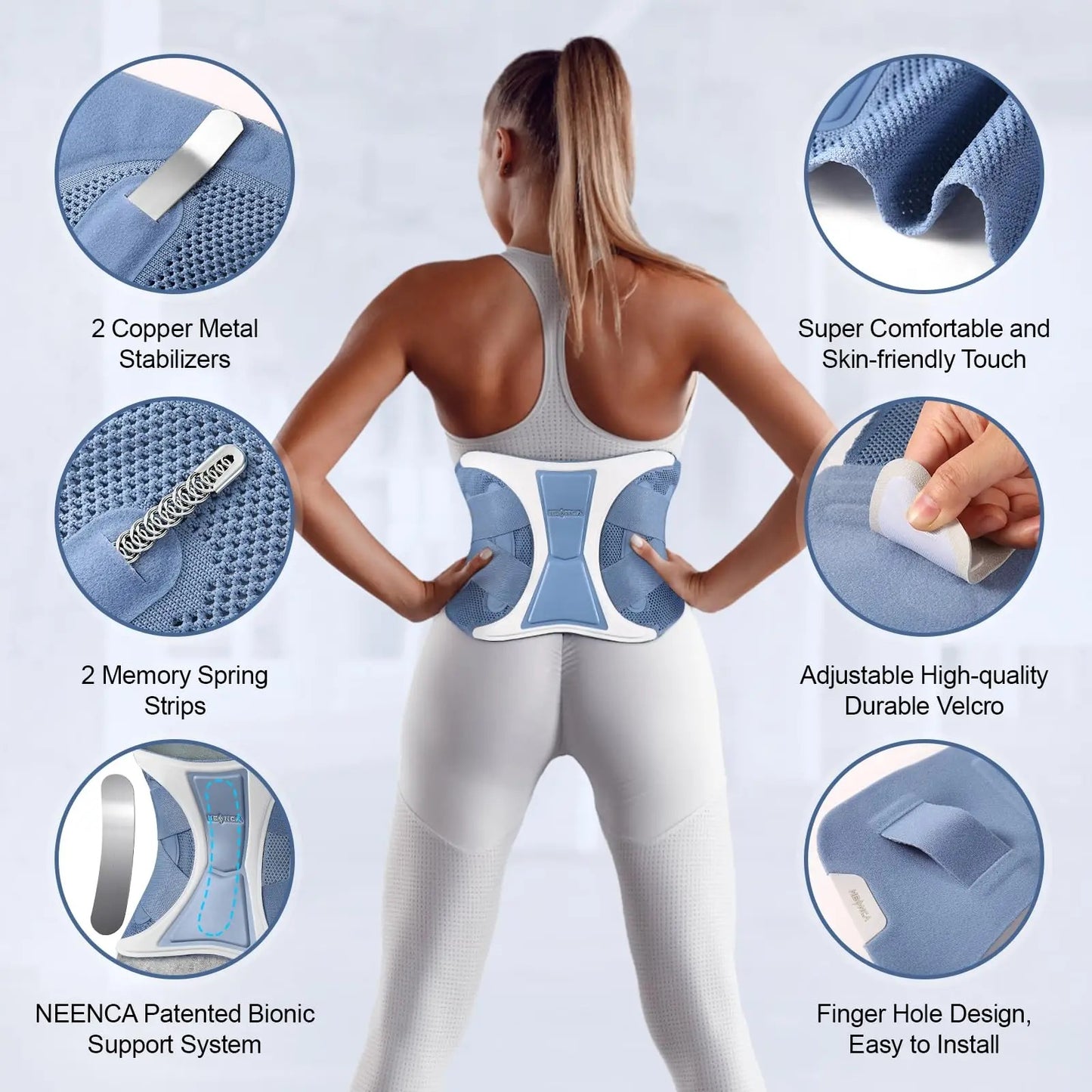 Back Support Brace Adjustable Lumbar Support Belt Waist Wrap for Lower Back Pain Relief, Injuries, Sciatica, Scoliosis