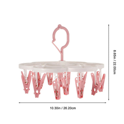 360° Rotatable Plum Blossom Drying Rack | Windproof Clothes Hanger for Socks, Underwear & Bras