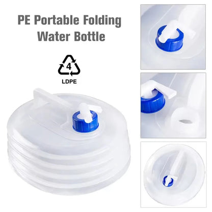 Portable 5/10L /15L Outdoor Folding Water Bag for Car Container Outdoor Transportation Camping Hiking Picnic Emergency