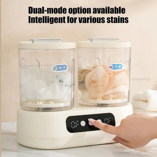 Mini Portable Twin Tub Washing Machine | 3L Automatic Laundry Washer for Travel, Home & Apartments