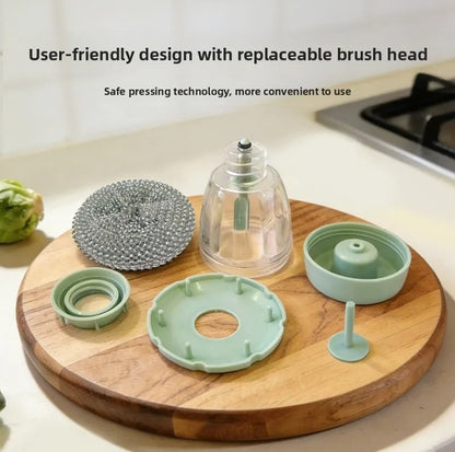Non-Stick Steel Wire Kitchen Cleaning Brush Dishwashing Pot Scrubber Home Use Plastic Handle Durable Scrubbing Tool