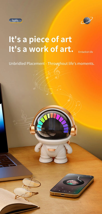 Spaceman Retro Wireless Bt Speaker, Subwoofer, Usb Connection, Compact And Exquisite, Set Decorative And Practical In One, Suitable For Living Room