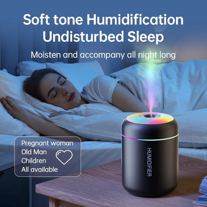 Powerful and Efficient Air Humidifier 180ML Aromatherapy Aroma Diffuser Essential Oil with Colorful Lights for Home Car Bedroom