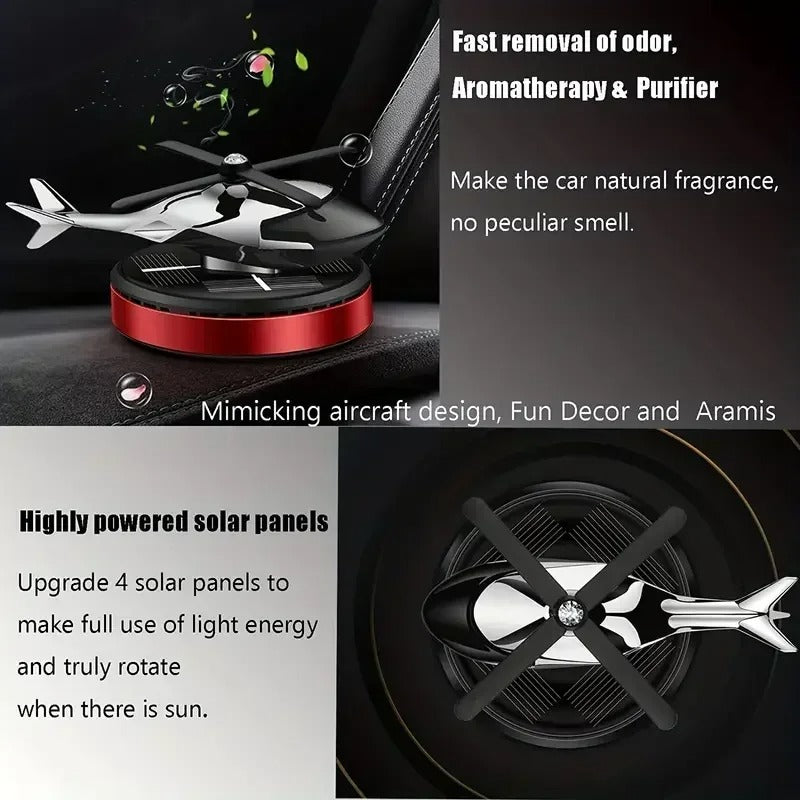 Decoration Solar Rotating Car Aircraft Aromatherapy Wholesale Creative Helicopter Car Aromatherapy Perfume Accessories