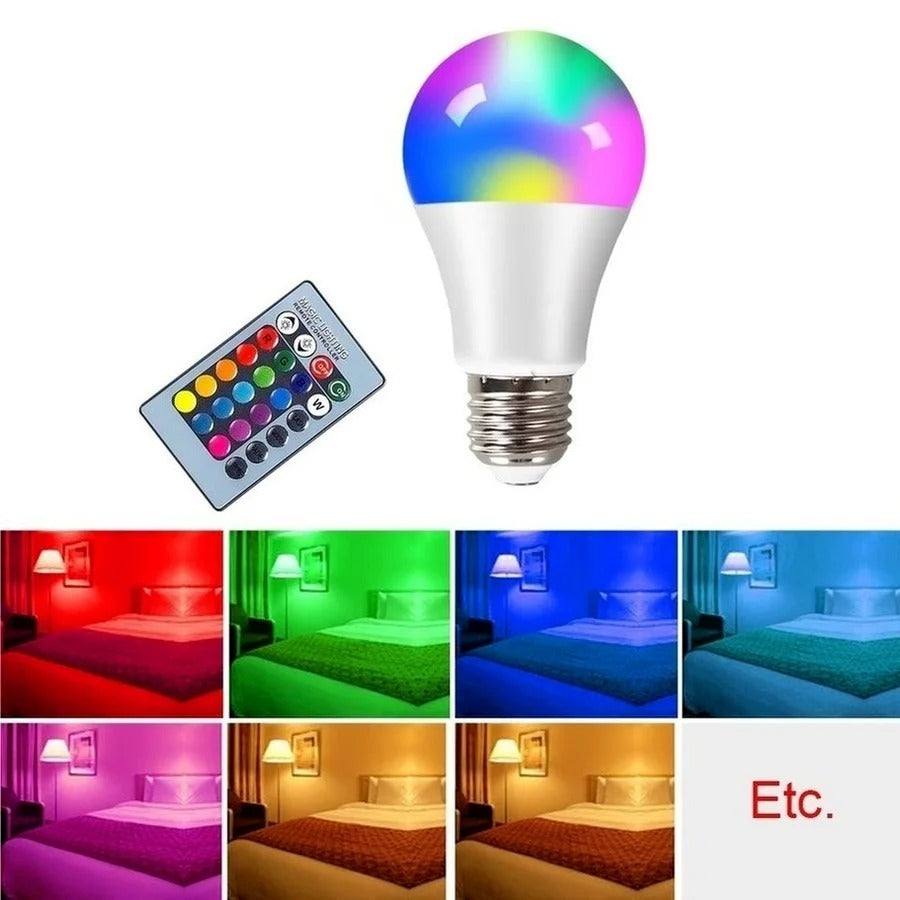 LED E27 RGB Lamp Spotlight Bulb AC 85-265V LED 15W 10W 4W IR Remote Control Led Bulb Smart Led RGBW Lamp Home Decor