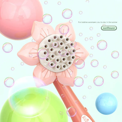 23Hole Electric Bubble Machine Sunflower Soap Bubble Maker Summer Outdoor Toys for Kids Bubble Blow Flower Toys for Girls