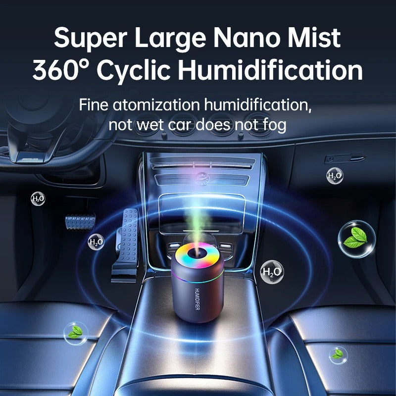 Powerful and Efficient Air Humidifier 180ML Aromatherapy Aroma Diffuser Essential Oil with Colorful Lights for Home Car Bedroom
