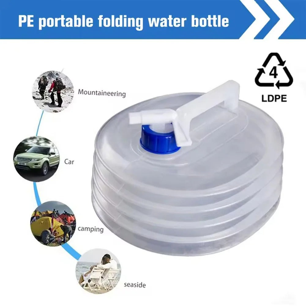 Portable 5/10L /15L Outdoor Folding Water Bag for Car Container Outdoor Transportation Camping Hiking Picnic Emergency