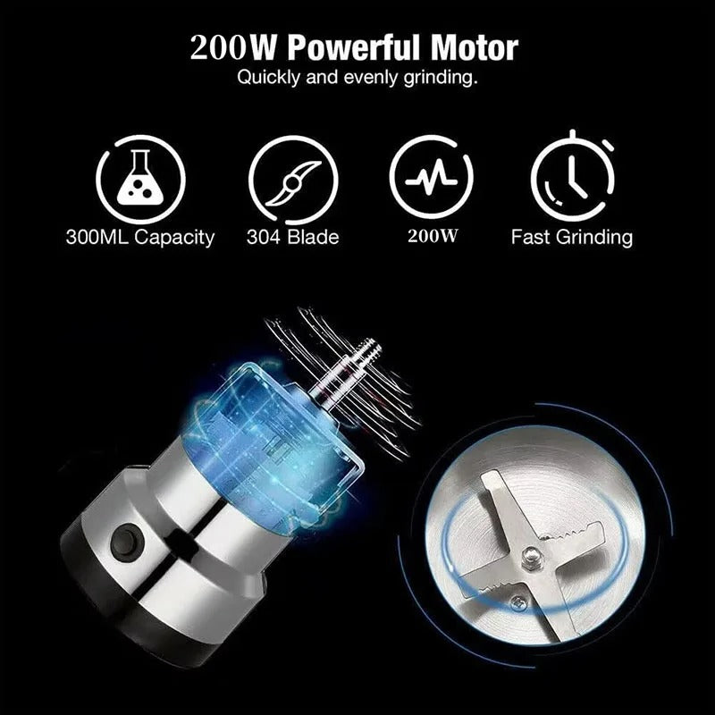 Electric Grinder Four Edged Blade Kitchen Cereal Nuts Beans Spices Grains Grinder Machine Multifunctional Home Coffee Grinder