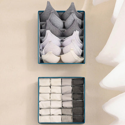 Multi-Compartment Underwear Drawer Organizer | Foldable Storage Box for Socks, Bras, Panties & Accessories