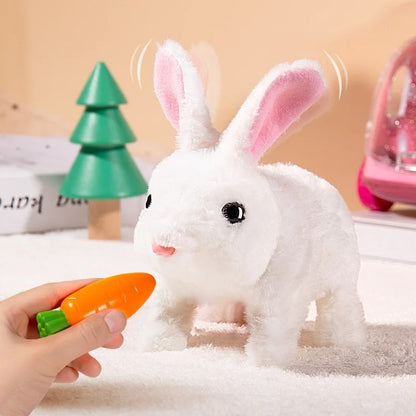 Interactive Dancing Walking Rabbit Toy, Plush Bunny Electronic Pet for Kids, Animated Moving Animal Gift for Boys Girls Birthday