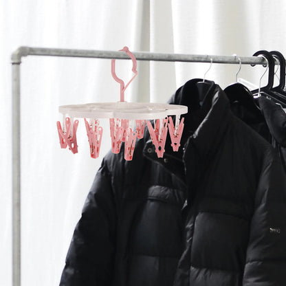 360° Rotatable Plum Blossom Drying Rack | Windproof Clothes Hanger for Socks, Underwear & Bras