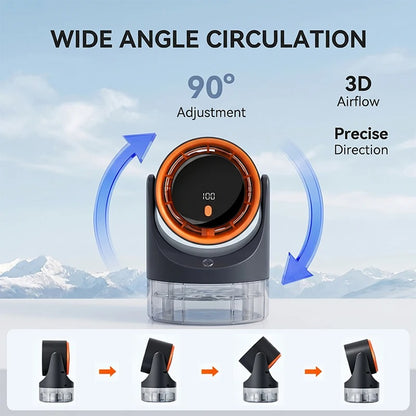 Water Mist Fan with Humidifier Function 360° Adjustable Desktop Fan with LED Display 100Speeds 16°C Ice Fog 1800mAh Battery Life