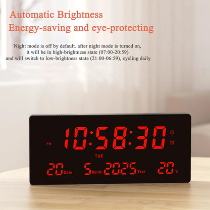 LED Digital Wall Clock | Large HD Electronic Clock Display for Home & Office