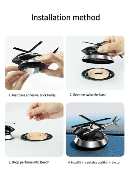 Decoration Solar Rotating Car Aircraft Aromatherapy Wholesale Creative Helicopter Car Aromatherapy Perfume Accessories
