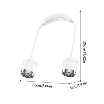 Low Noise Hanging Neck Fan USB Rechargeable 360° Bendable Neck Electric Fan Hands-Free Lightweight Around Neck Cooler
