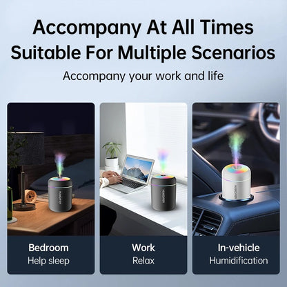 Powerful and Efficient Air Humidifier 180ML Aromatherapy Aroma Diffuser Essential Oil with Colorful Lights for Home Car Bedroom