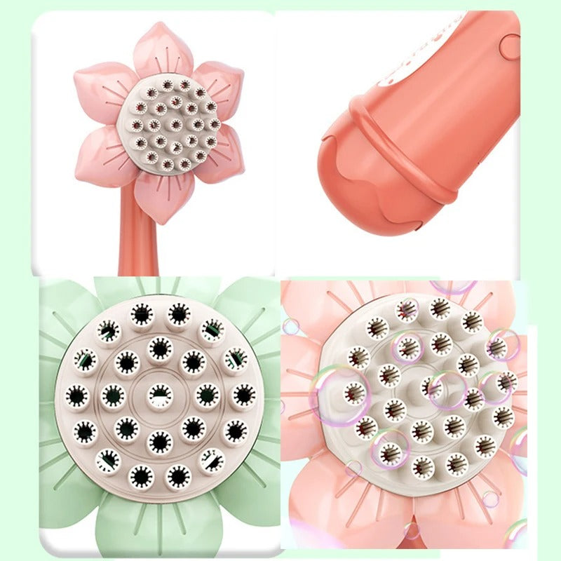 23Hole Electric Bubble Machine Sunflower Soap Bubble Maker Summer Outdoor Toys for Kids Bubble Blow Flower Toys for Girls