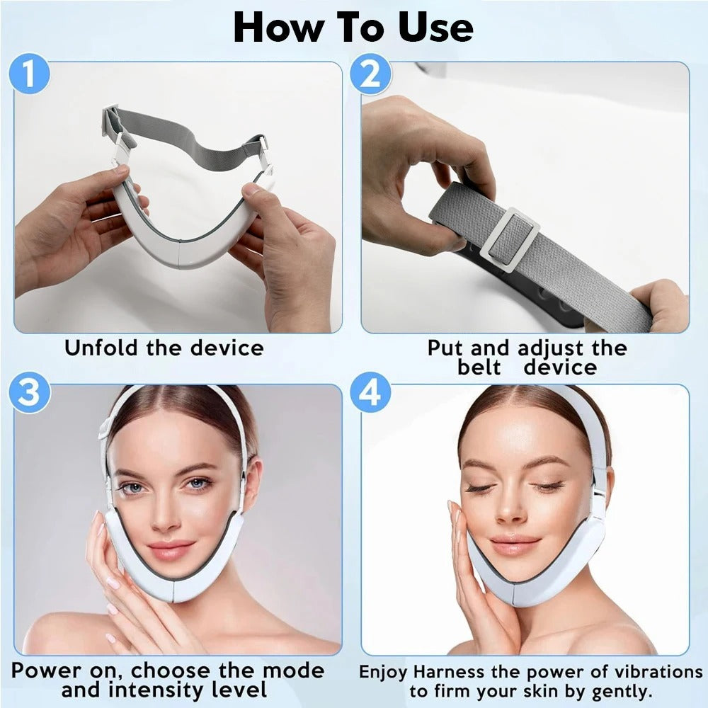 EMS V-Face Slimming Vibration Massager LED Photon Therapy Facial Lifting Care Double Chin V Line Lift Belt Cellulite Jaw Device