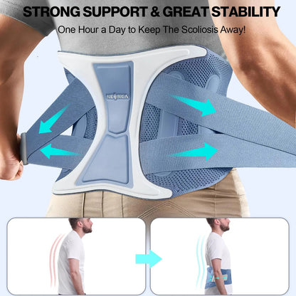 Back Support Brace Adjustable Lumbar Support Belt Waist Wrap for Lower Back Pain Relief, Injuries, Sciatica, Scoliosis