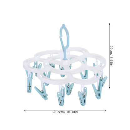 360° Rotatable Plum Blossom Drying Rack | Windproof Clothes Hanger for Socks, Underwear & Bras