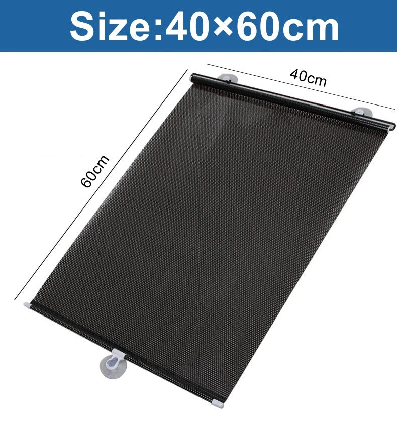 Car Curtain Windshield Sunshade Auto Retractable Sun Block Roller Blind PVC Curtain Car Sun Visor Front Windshield Sun Shade