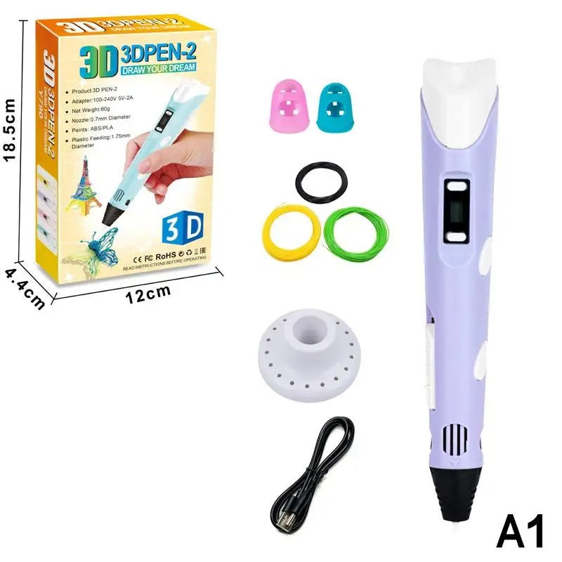 3D Printing Pen Intelligent Pen Making Graffiti ArtsCrafts With USB Cable For Kids Adults DIY Creative Art Supplies