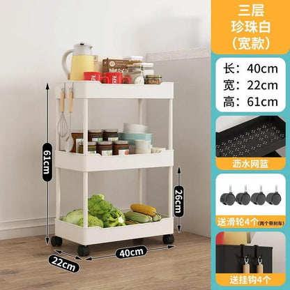 Ultra Narrow Slim Storage Rack Trolley | Mobile Gap Organizer for Kitchen, Bathroom & Refrigerator