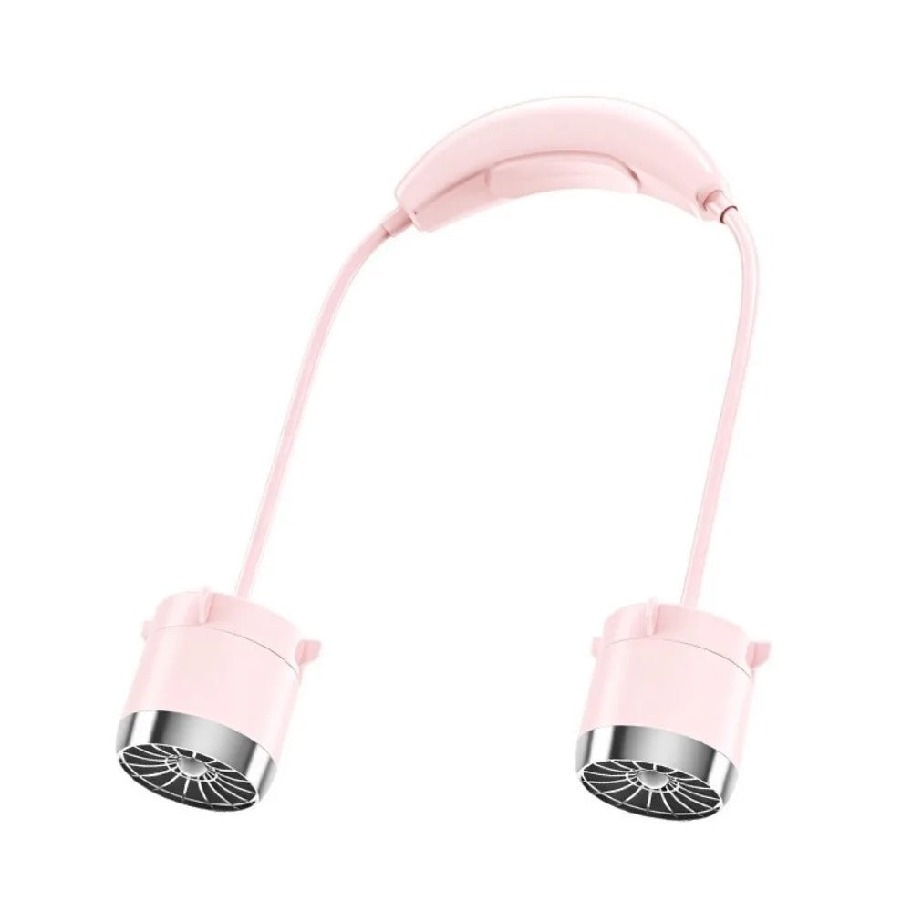 Low Noise Hanging Neck Fan USB Rechargeable 360° Bendable Neck Electric Fan Hands-Free Lightweight Around Neck Cooler