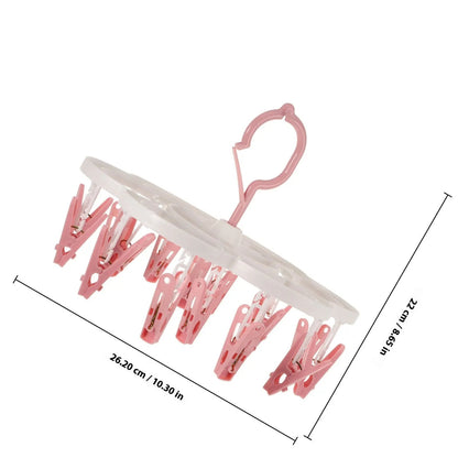 360° Rotatable Plum Blossom Drying Rack | Windproof Clothes Hanger for Socks, Underwear & Bras
