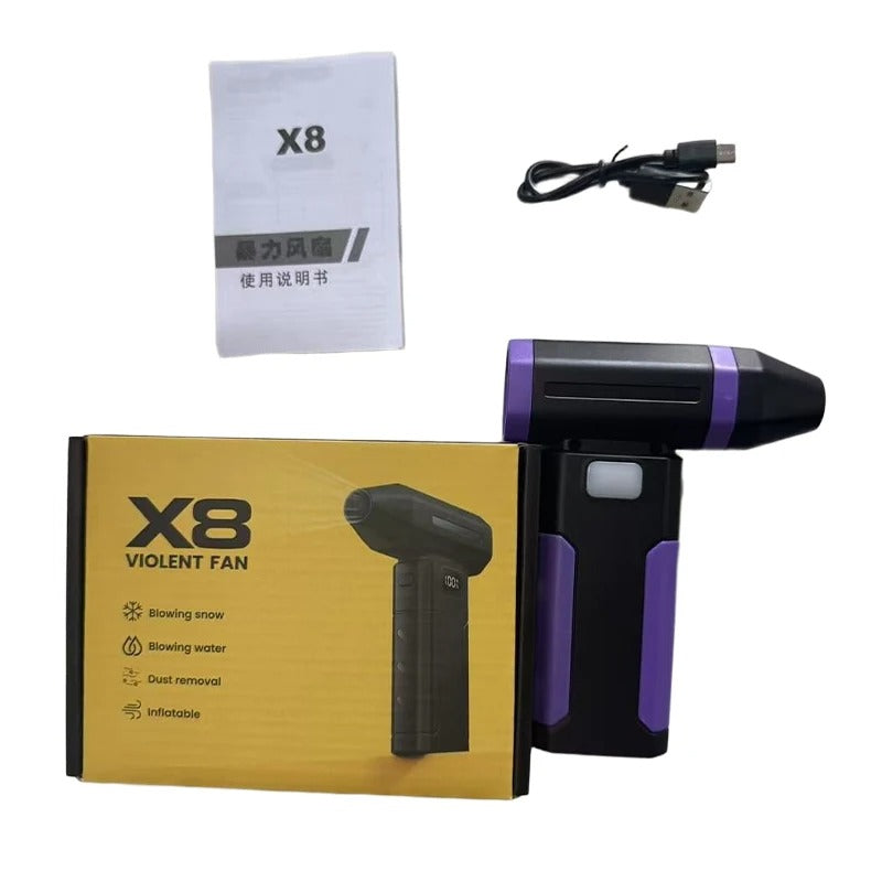 X8 Turbo Jet Fan Handheld Powerful Electric Vacuum Cleaner Portable Air Blower Vacuum Mini Dust Cleaner Violent Fan For Car&home