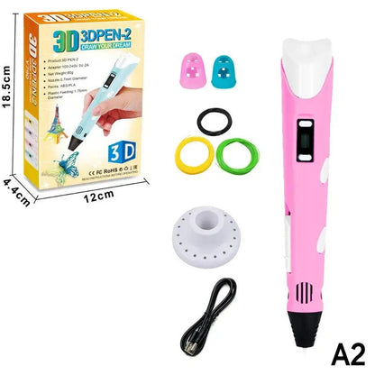 3D Printing Pen Intelligent Pen Making Graffiti ArtsCrafts With USB Cable For Kids Adults DIY Creative Art Supplies